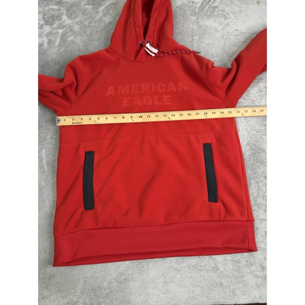 American Eagle Rag Fleece Hoodie Men's Size Medium Red NWT - Picture 6 of 9